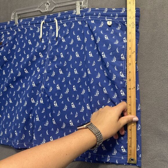 Polo Ralph Lauren Swim Shorts Sailboat Print Mesh Lined Drawstring Mens 3XB Blue - Picture 3 of 11